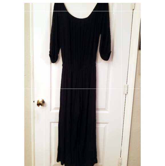 Elan black off the shoulder long sleeve  rayon jumpsuit coverup Pantsuit… - Picture 2 of 8